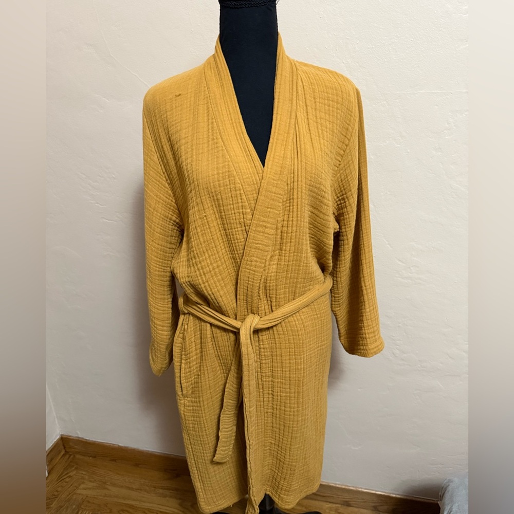 Mustard Yellow Textured Robe Parachute small